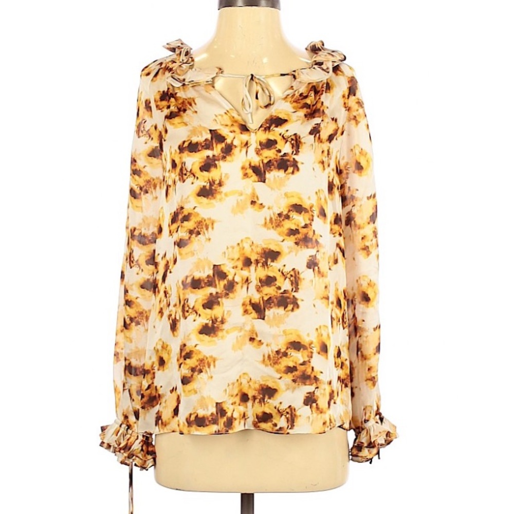 CH Carolina Herrera Warm Amber Floral Blouse 4